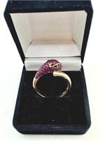 Effy 14K Rose Gold Ruby Tsavorite Panther Ring