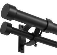 Matte Black Double Curtain Rods 72 to 144 Inches