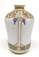 Nippon Art Deco Grape Decorated Porcelain Vase