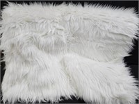 Large white furry rug