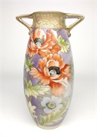 Nippon Poppy Flower Decorated Porcelain Vase