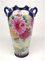 Nippon Cobalt Blue Chrysanthemum Flower Vase