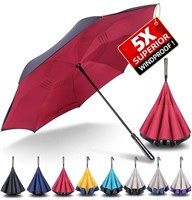 Inverted Reverse Upside Down Umbrella Windproof