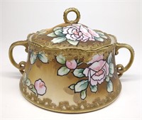 Nippon Art Nouveau Rose Cracker / Biscuit Jar