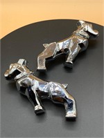 Pair Of Chrome Mack Truck Bulldog Emblems