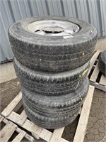 4 BRIDGESTONE tires/rims off GMC LT245/75R16