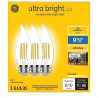 X3 GE 3pk 100W Ultra Bright LED Light Bulbs