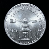 1979 MEXICAN Medallic LARGE SILVER Onza OZ COIN