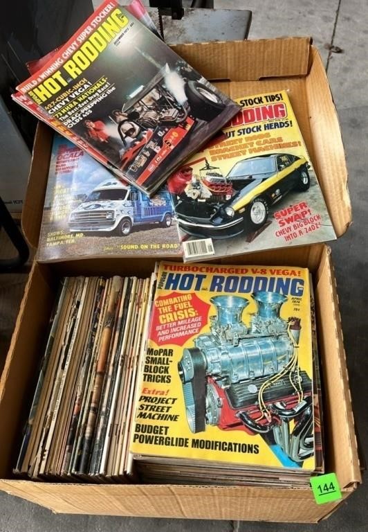 Box of Vintage Hot Rod & Car Magazines