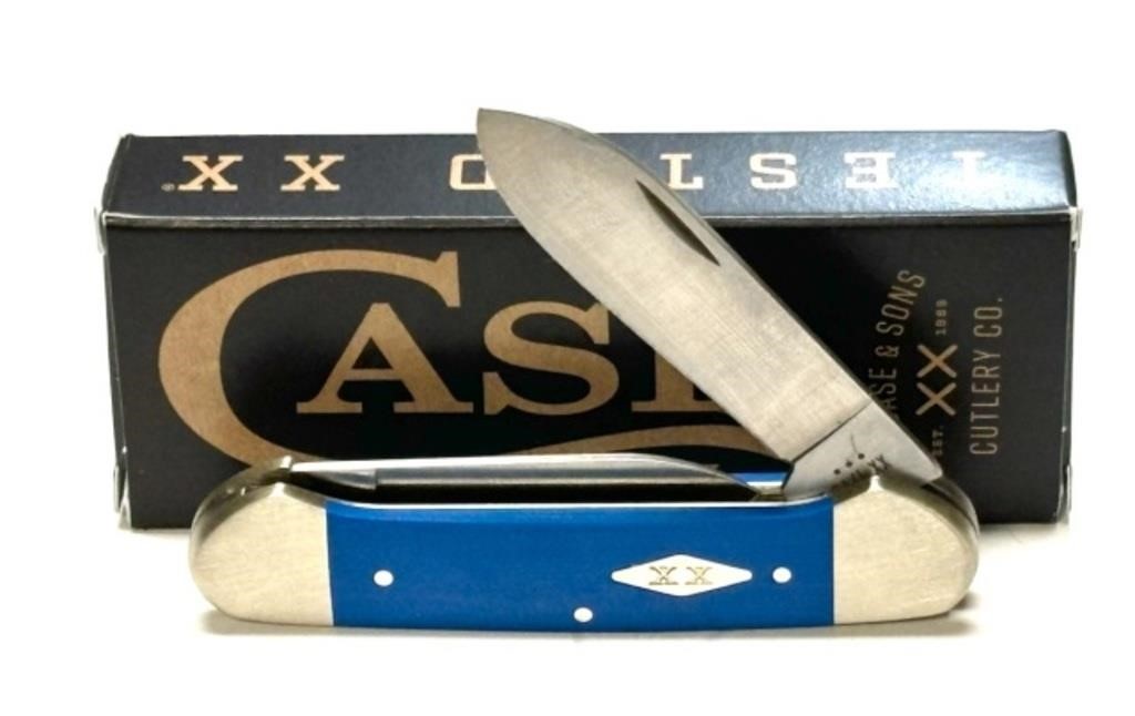 CASE XX G-10 BLUE SMOOTH CANOE KNIFE