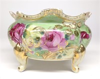 Nippon Pink Rose Footed Porcelain Bowl