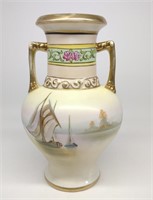 Nippon Nautical Sailboat Landscape Decorated Vase