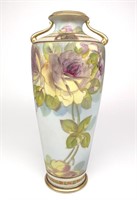 Nippon Zig Zag Floral Yellow Rose Vase