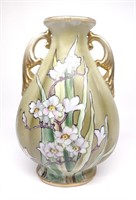 Nippon Art Nouveau Cherry Blossom Porcelain Vase
