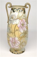 Nippon Pink & Gold Floral Vase