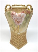 Nippon Pink Rose Gold Enamel Porcelain Vase