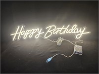 "Happy Birthday " neon sign w/ battery pack.