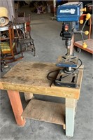Small Mastercraft Drill Press on a Rolling Wooden