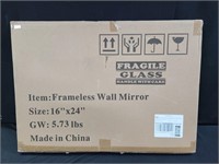 Frameless wall mirror