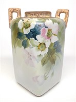 Nippon Floral Square Porcelain Vase