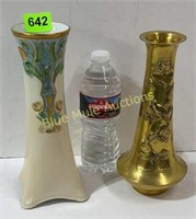 Bavarian vase & brass vase