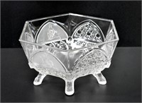 EARLY AMERICAN PRESSED GLASS GILLINDER BOWL 1875