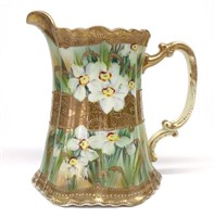 Nippon Hand Painted Daffodil Gold Pitcher
