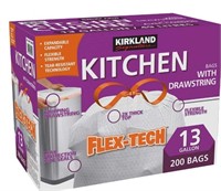 200-Pk Kirkland Signature Drawstring Kitchen Bags