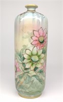Nippon Pink Floral Bottle Vase