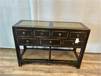 Vintage Black Painted Rustic Console Table