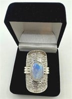 Sterling and Moonstone Ring
