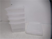"As Is" Plastic File Box Organizer ,4 Pack, Clear