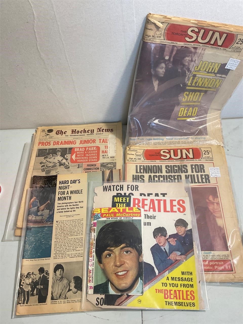 Beatles newspaper when John Lennon died Tuesday 8