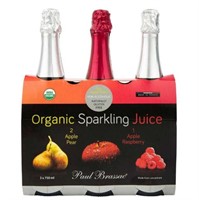 3-Pk Paul Brassac Organic Sparkling Juices, 750ml