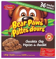 36-Pk Dare Bear Paws Chocolate Chip Soft-baked