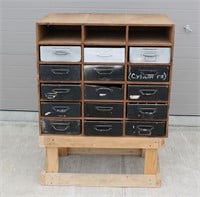 Wood Organizer on Stand with Drawers