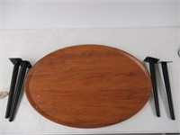 "As-is" Walnut Oval Coffee Table Wooden Rustic