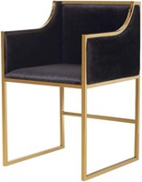 Plata Import Della Dining Chair in Black Velvet