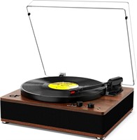 Vintage Record Player with Built-in Speaker