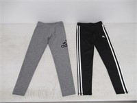2-Pk Adidas Girl's SM Legging, Black and Grey