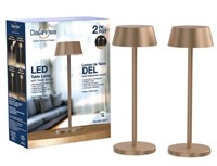 2-Pk Dawnrise LED Table Lamp, Brown Patina