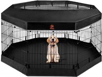 PJYuCien Dog Playpen - Metal Foldable Dog Exercise