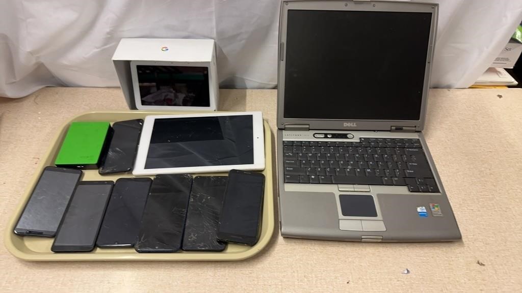 Cell Phines, Google Hub, Dell Laptop