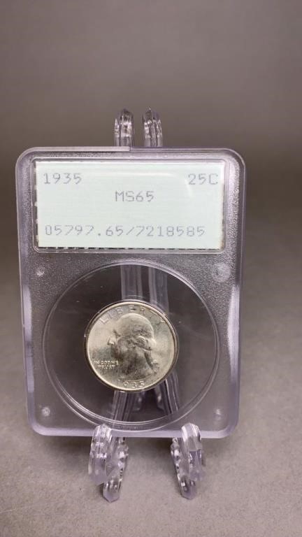 1935 Washington Silver Quarter PCGS MS65