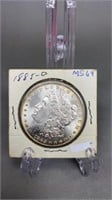 1885-O Morgan Silver Dollar MS64