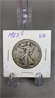 1923-S Walking Liberty Silver Half Dollar VG