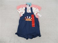 3-Pc Pekkle Babies 9M Set, Short Sleeve Bodysuit,