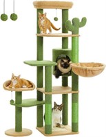 59" Cactus Cat Tree, Tall Cat Tree for Large Cat,