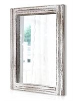AAZZKANG Rustic Mirror Wood Framed