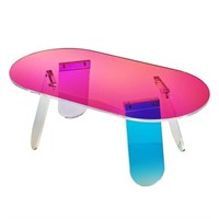 VEVOR Acrylic Coffee Table, Iridescent Acrylic End